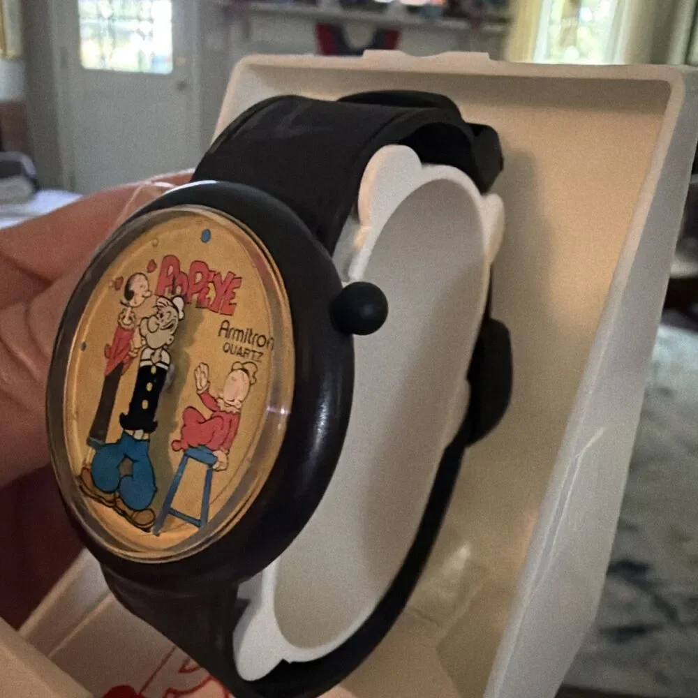 1991 Armitron Popeye/Olive Oyl, Swee’Pea King Features Men’s Watch
